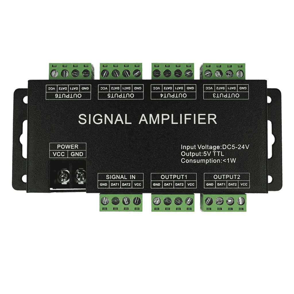 AMPLIFICADOR PARA TIRA LED DIGITAL RGB 6 SALIDAS DC 5-24V