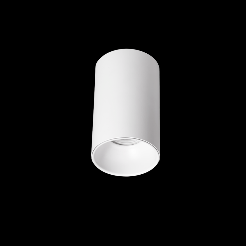 BASE MR16 BLANCA DE SOBREPONER CIRCULAR DE D80*135MM ALUMINIO