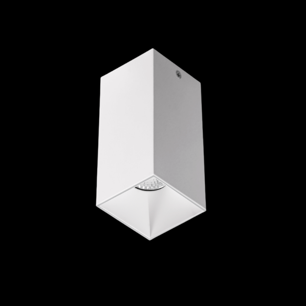 BASE MR16 BLANCA DE SOBREPONER CUADRADA 80*80*135MM ALUMINIO