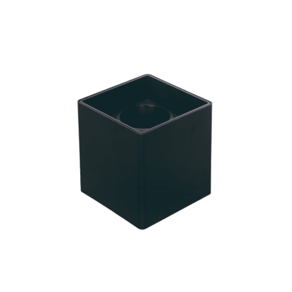 BASE MR16 NEGRA DE SOBREPONER CUADRADA 80*80*135MM ALUMINIO