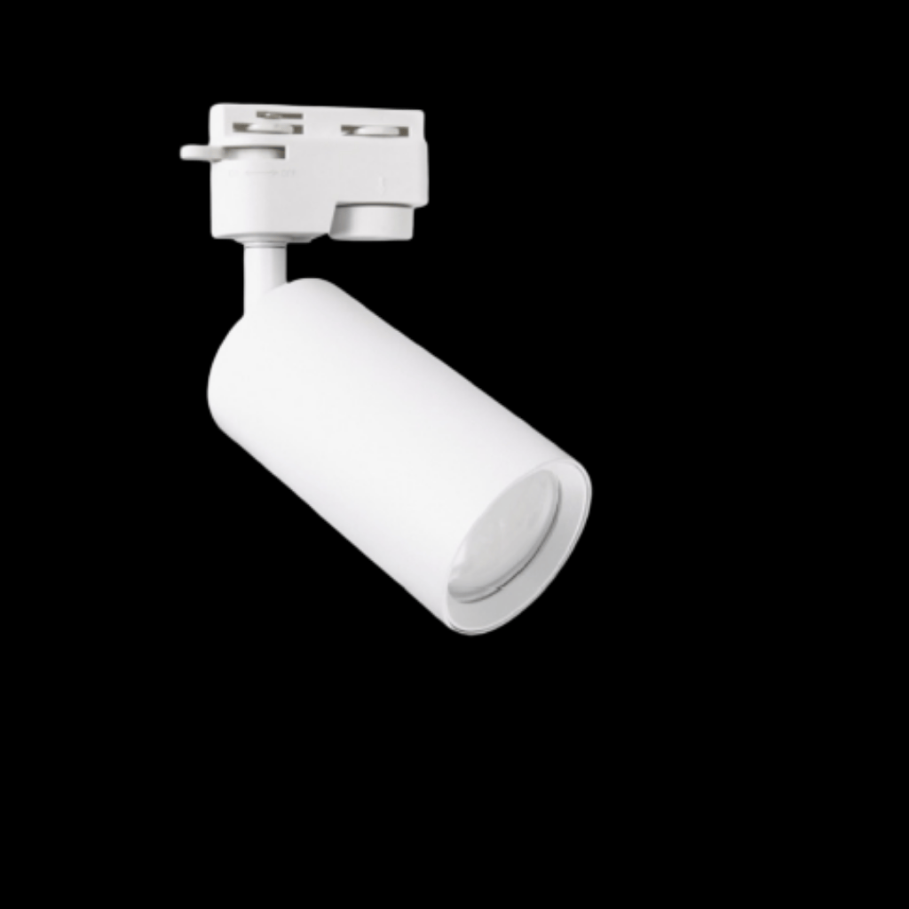 BASE MR16 PARA RIEL 2 PUNTOS BLANCA D60*100MM