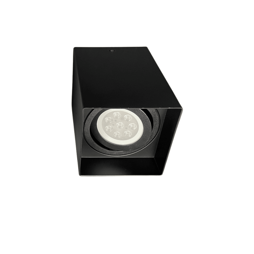 BASE PAR 20 SOBREPONER CUADRADA NEGRA 110*110*150MM (GL520017BL)