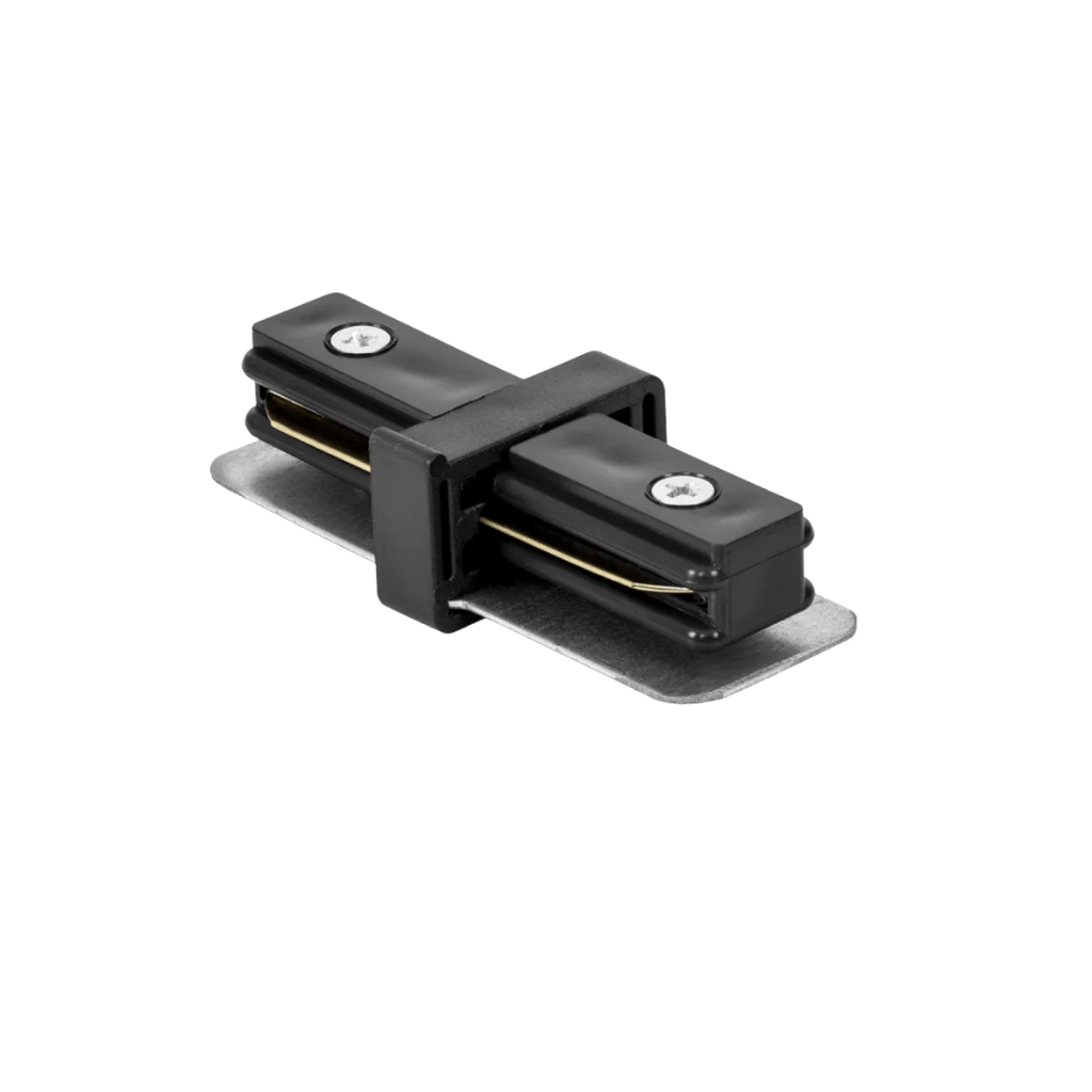 CONECTOR RECTO NEGRO PARA RIEL