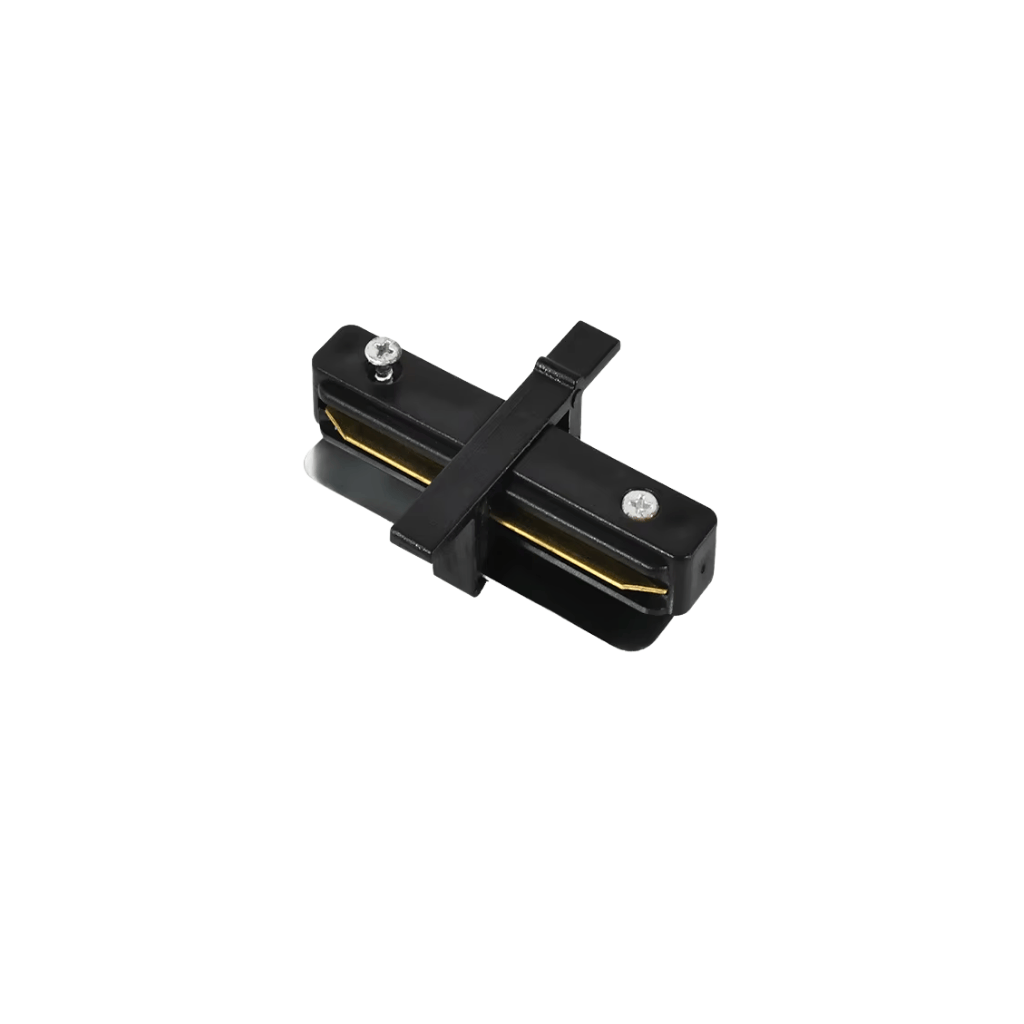 CONECTOR RECTO NEGRO RIEL DE EMPOTRAR