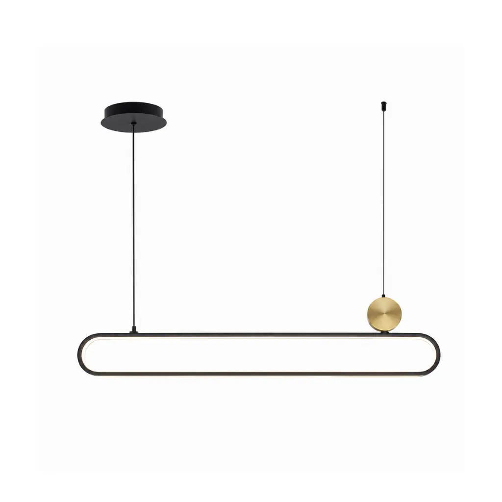 LAMPARA SUSPENDIDA JUPITER 1100MM 36W NEGRA CCT+DIM