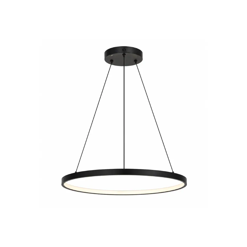 LAMPARA SUSPENDIDA LUNA 800MM 28W NEGRA CCT+DIM