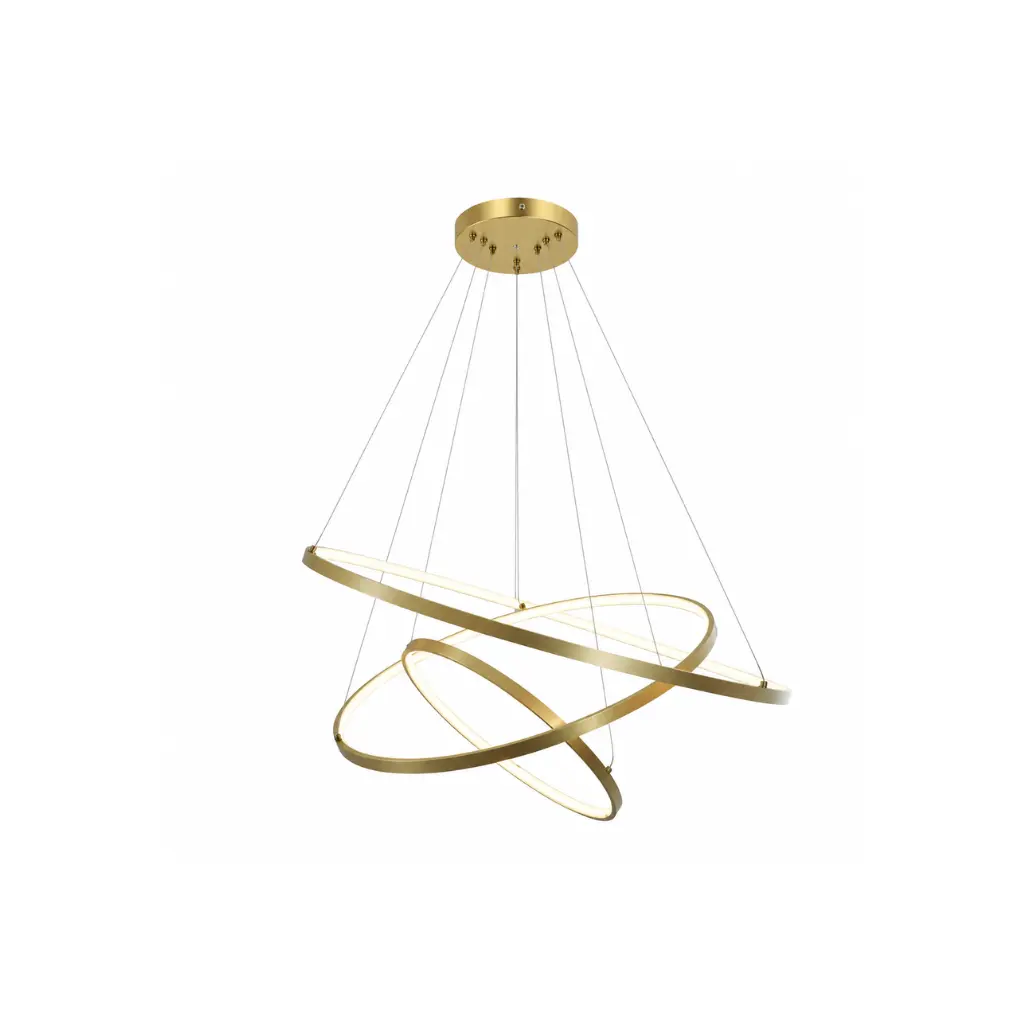LAMPARA SUSPENDIDA SATURNO 800/600/400MM 48W DORADA CCT+DIM