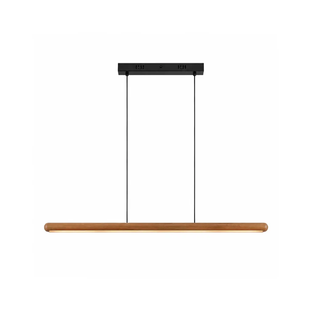 LAMPARA SUSPENDIDA TERRA 1200MM 18W MADERA FRESNO BLANCO CCT+DIM