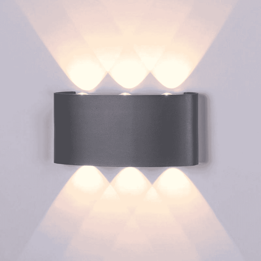 LAMPARA LED 6W 2 CARAS NEGRA RECTANGULAR IP65 3000K
