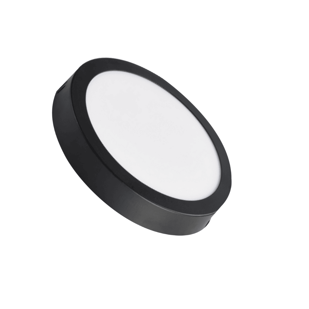 PANEL LED SOBREPONER BLANCO 18W 6500K TRIM NEGRO