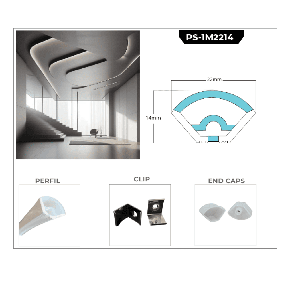 PERFIL DE SILICON 1M 22*14MM