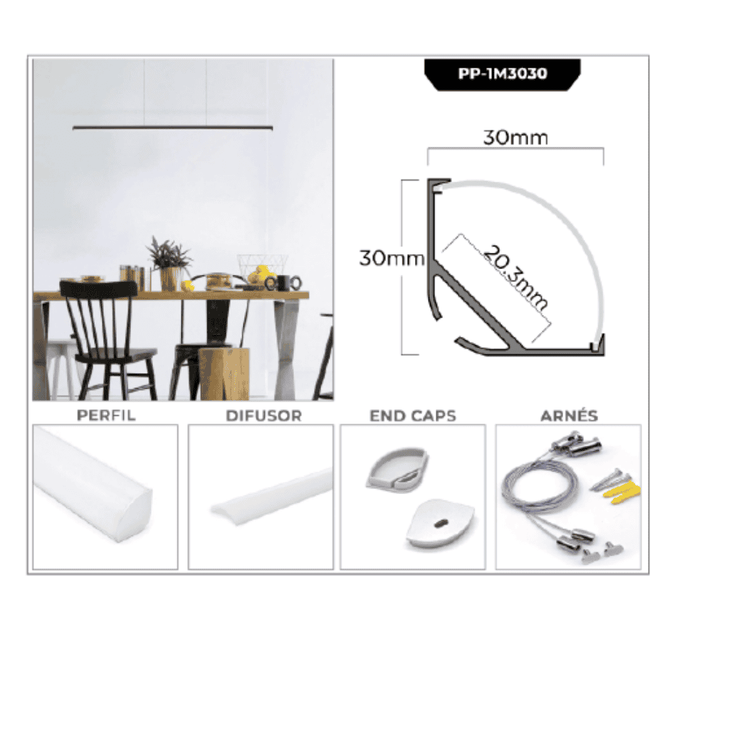 PERFIL PENDAL 1M*30*30MM