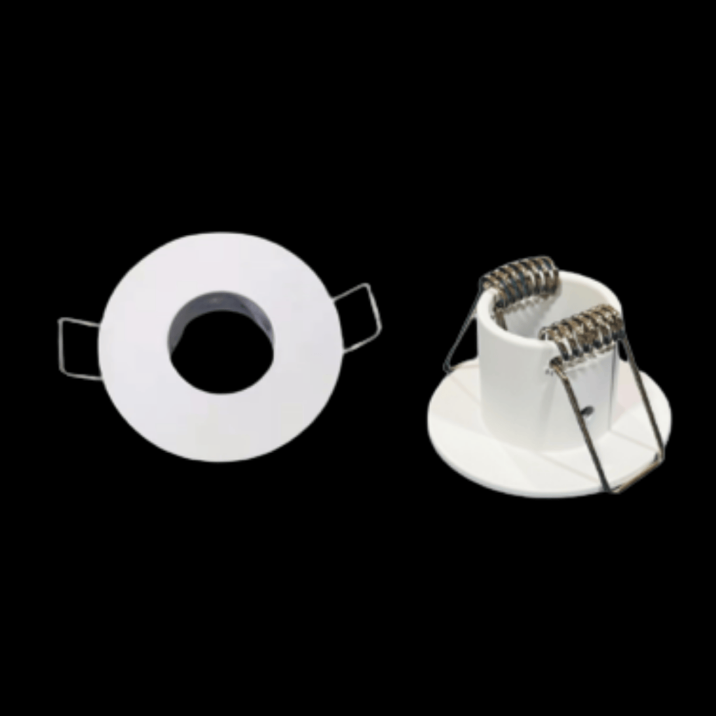 KIT DE 2 PLACAS CIRCULARES DE EMPOTRAR PARA MANGUERA LED 360 BLANCA 22MM