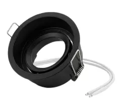 BASE DE EMPOTRAR MR16 CIRCULAR ALUMINIO DIRIGIBLE NEGRA
