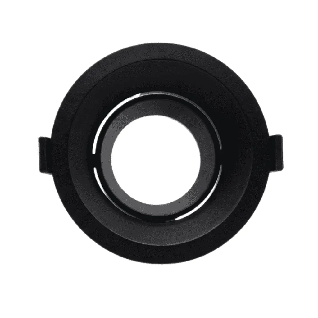 BASE DE EMPOTRAR MR16 CIRCULAR PLASTICA DIRIGIBLE NEGRA