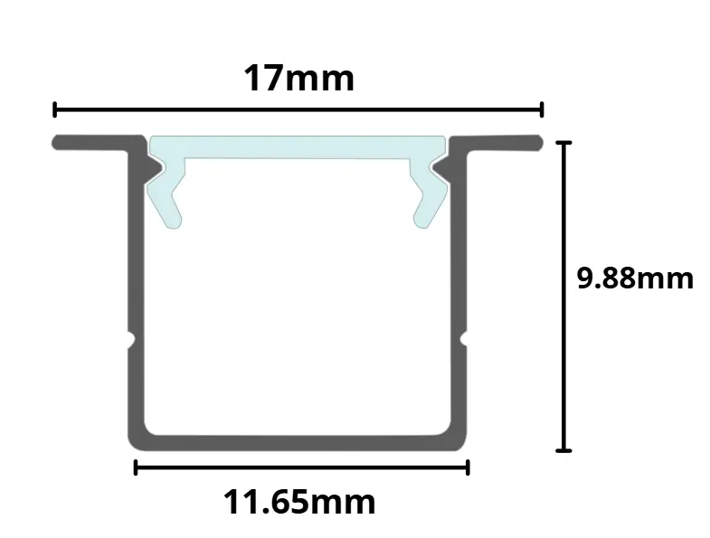 PERFIL DE ALUMINIO 1M*17*10MM