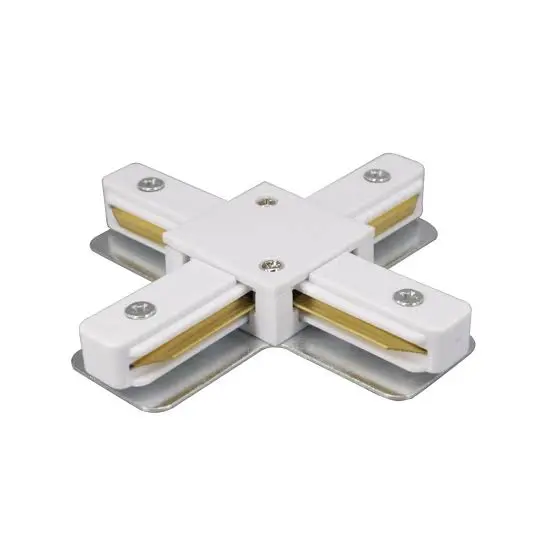 CONECTOR EN X PARA RIEL BLANCO