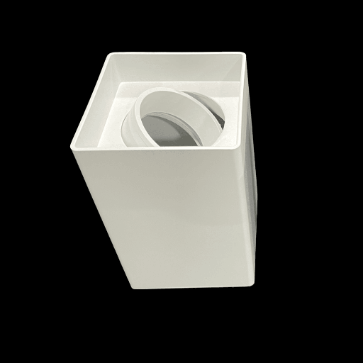 [TS126B] BASE MR16 BLANCA DE SOBREPONER CUADRADA 80*125MM PLASTICO