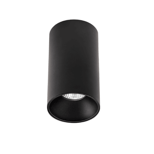 [TSA125N] BASE MR16 NEGRA DE SOBREPONER CIRCULAR D80*135MM ALUMINIO