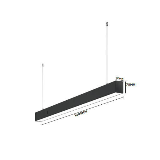 [PL1200BLA36W] LAMPARA LINEAL 70*50*1200MM IP20 DE 36W LUZ BLANCA 6000K 3,240 LUMENES