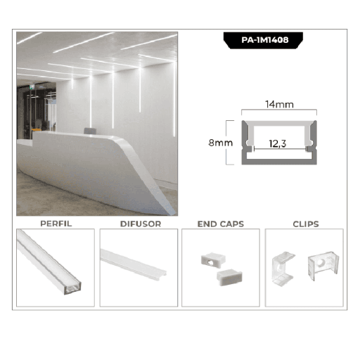 [PP-1M1408] PERFIL DE ALUMINIO 1M*14*08MM