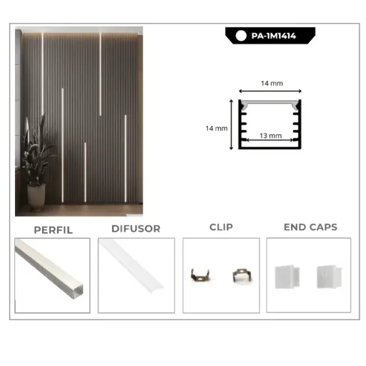 [PA-1M1414] PERFIL DE ALUMINIO 1M*14MM*14MM