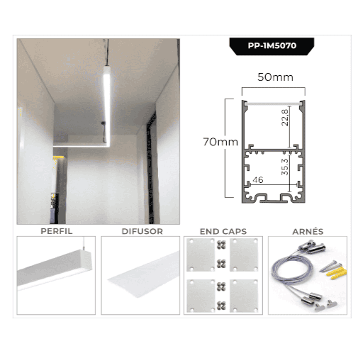 [PP-1M5070] PERFIL PENDAL 1M*50*70MM
