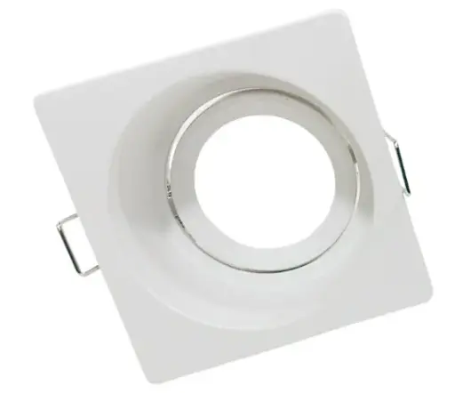 [BECADB] BASE DE EMPOTRAR MR16 CUADRADA ALUMINIO DIRIGIBLE BLANCA