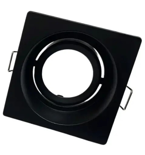 [BECADN] BASE DE EMPOTRAR MR16 CUADRADA ALUMINIO DIRIGIBLE NEGRA