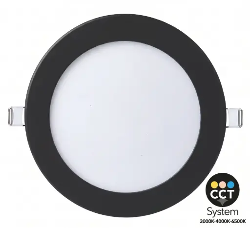 [PANCCT18WN] PANEL LED 18W CCT 3000K 4000K 6500K TRIM NEGRO